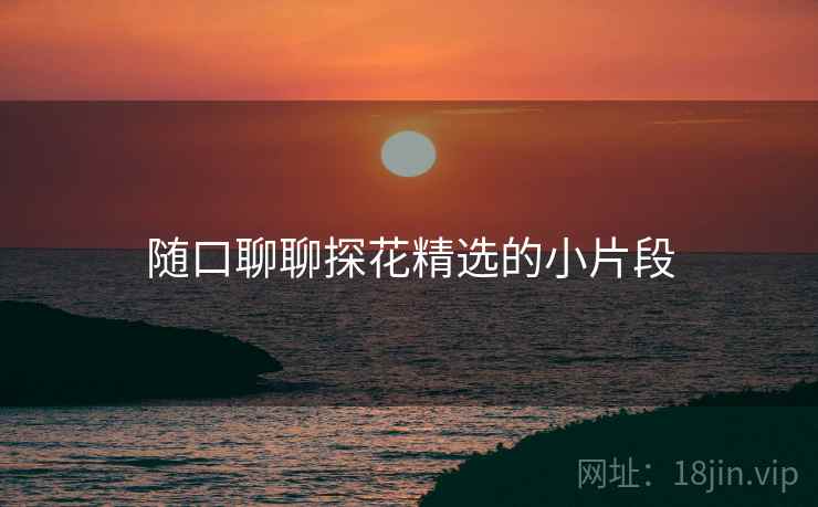 随口聊聊探花精选的小片段